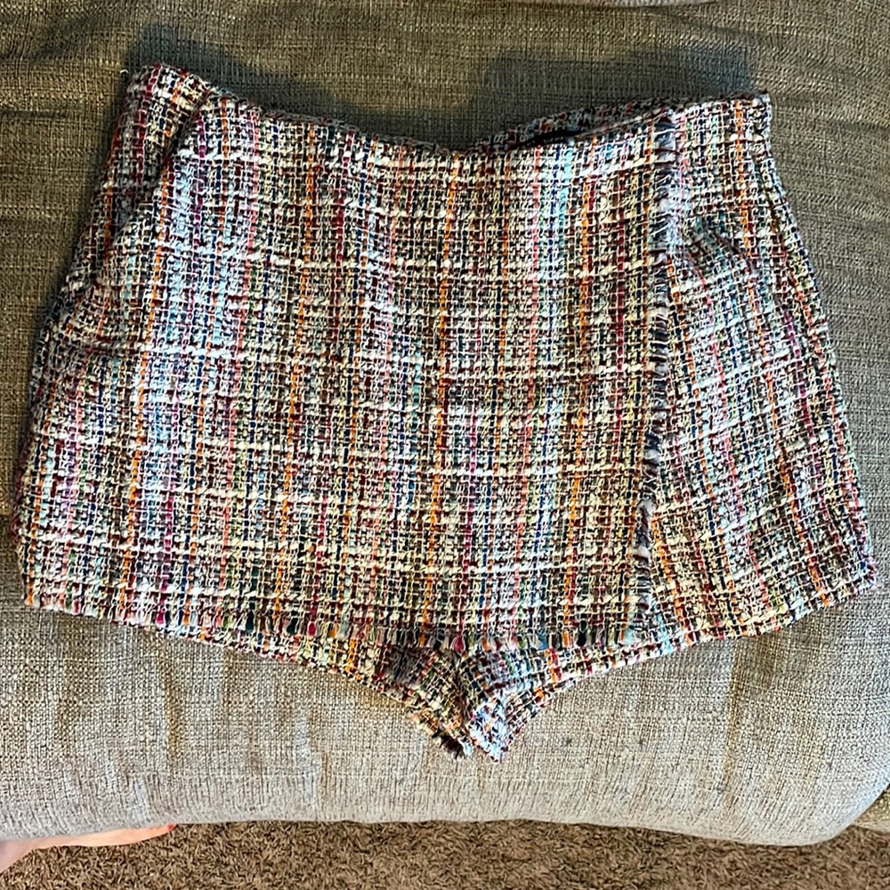 NWOT Zara rainbow tweed skirt